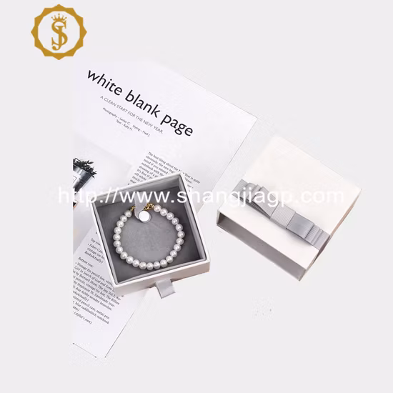 China Hersteller Neues Design Großhandel Papier Karton Halskette Armreif Anhänger Ring Schmuck Schmuck Schublade Geschenkbox mit Band